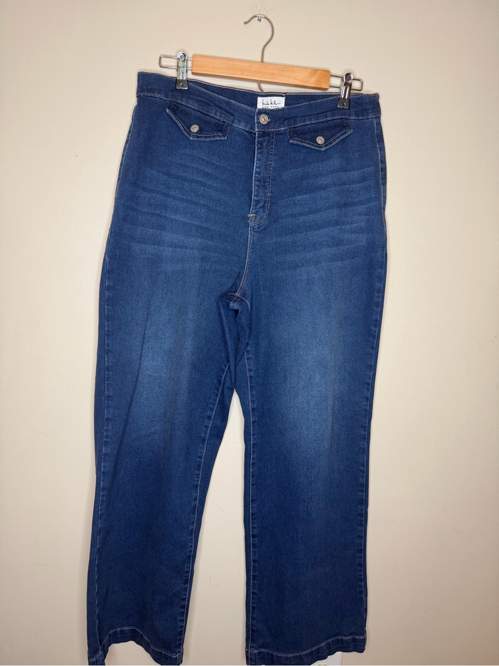 Nicole Miller Dark Blue High-Rise Straight Jeans